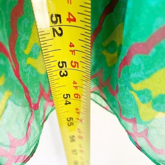 Hemant and Nandita Vibrant Colorful Tropical Crochet Pop Art Silk Dress Sz 2. - Picture 6 of 6